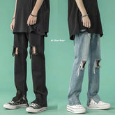 Men Jeans Ripped Jeans Men's Summer Hip Hop Zipper Pants